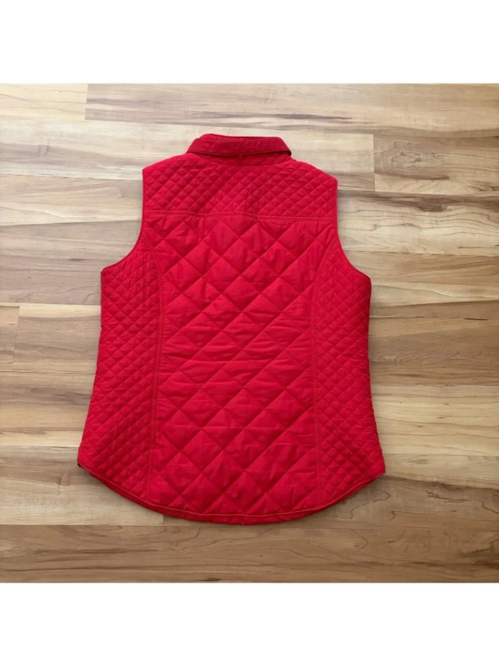 Crown & Ivy Women’s Large Red Quilted Zip Up Vest